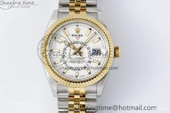 SS Jubilee on SS Best Noob Skydweller Dial White YG Edition A23J Bracelet YG 1230
